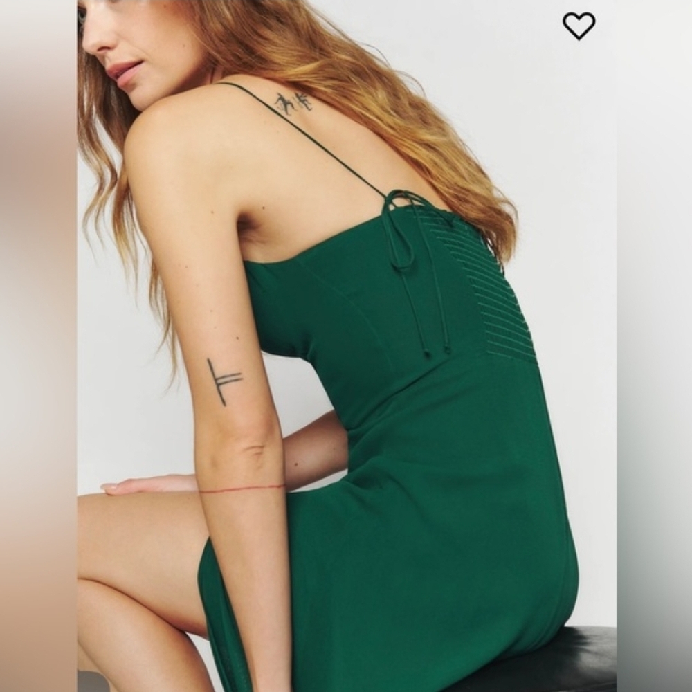 Reformation Emerald Juliette Midi Dress with Slit - Picture 2 of 10